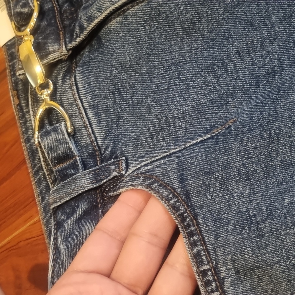 I.N.C. International Concepts Belted Flared-Leg Jeans Blue Size 6/28 - Picture 5 of 13